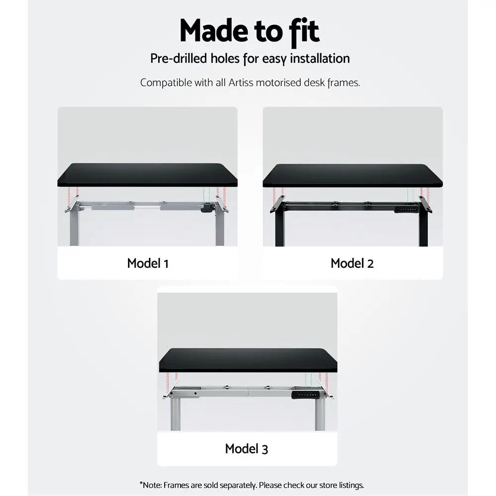 Artiss Standing Desk Top Black 120CM - Furniture > Office