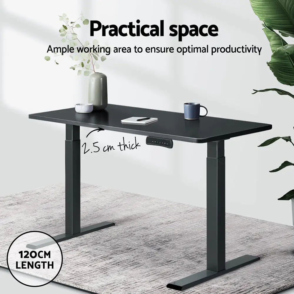 Artiss Standing Desk Top Black 120CM - Furniture > Office