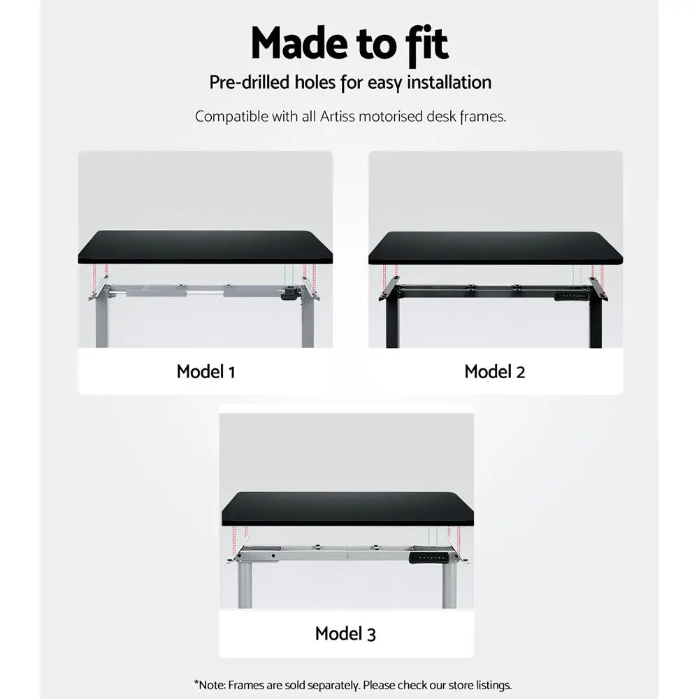Artiss Standing Desk Top Black 140CM - Furniture > Office