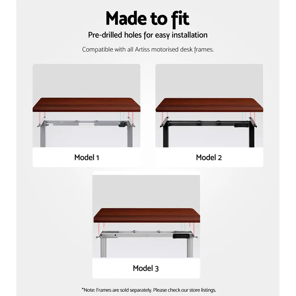 Artiss Standing Desk Top Walnut 120CM - Furniture > Office