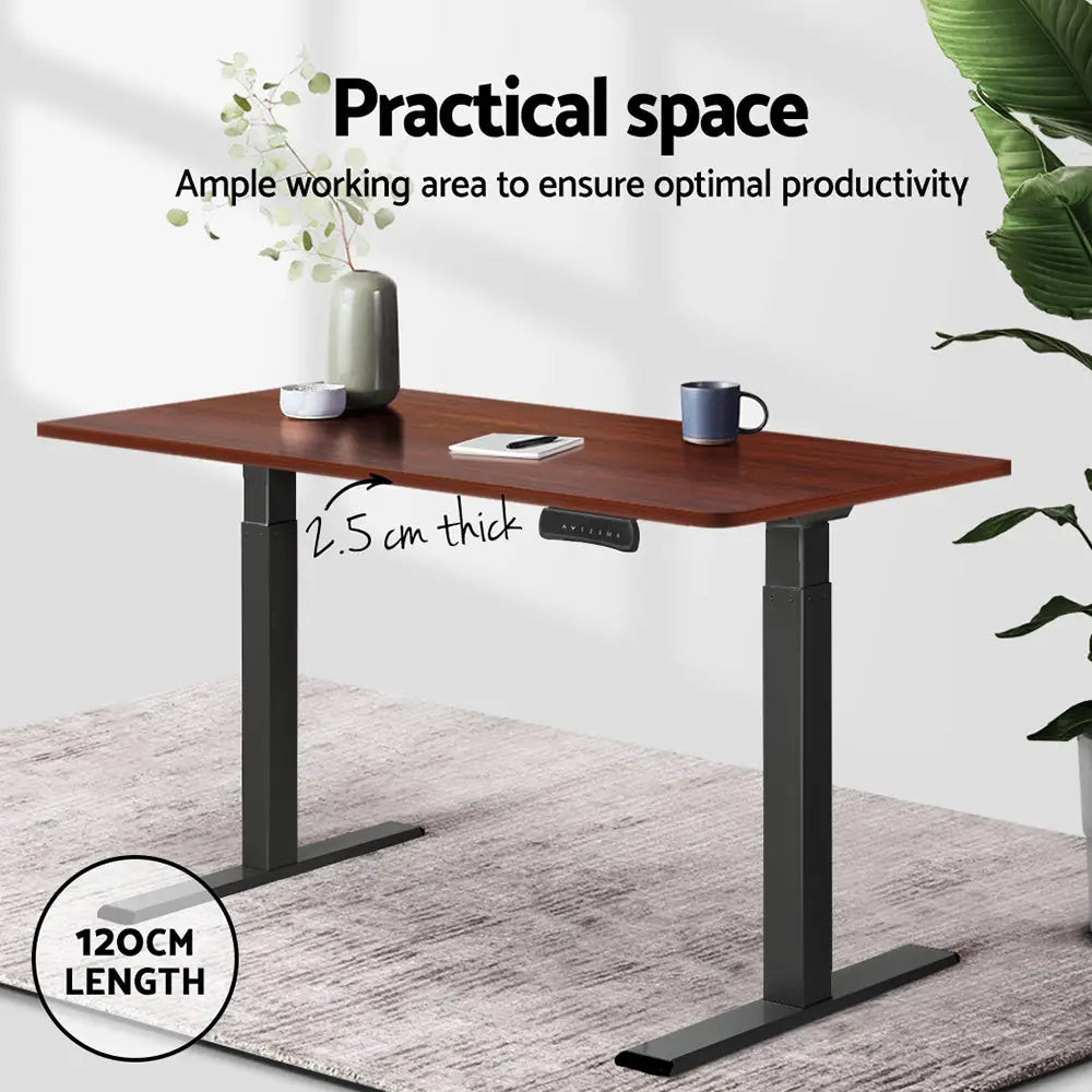 Artiss Standing Desk Top Walnut 120CM - Furniture > Office