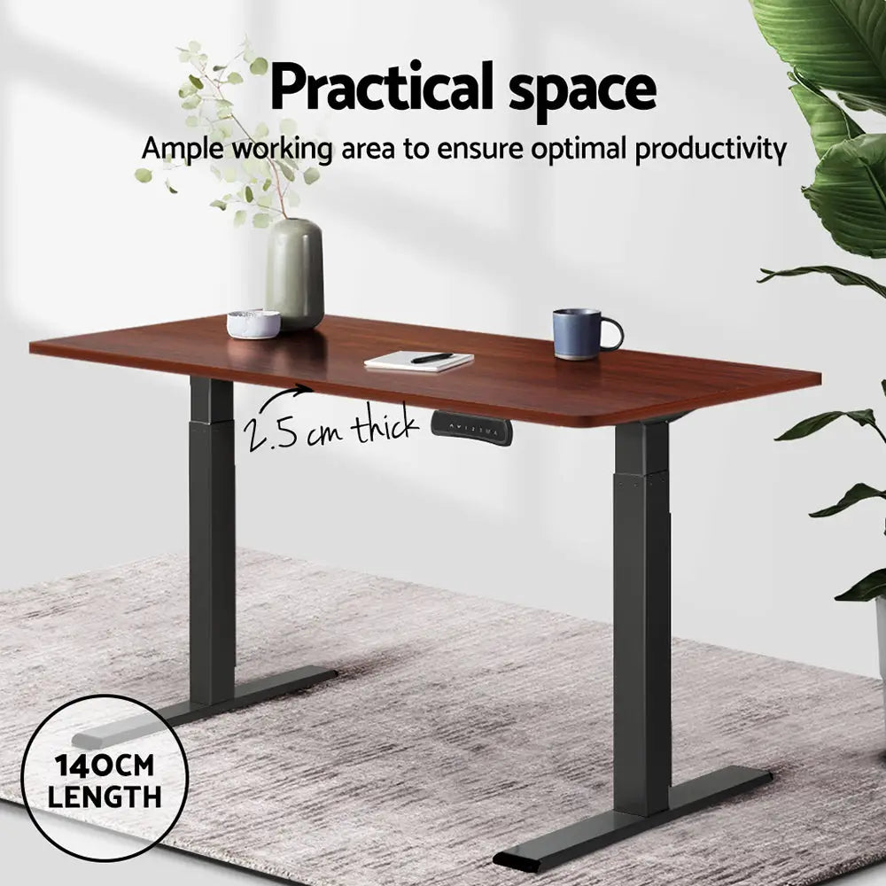 Artiss Standing Desk Top Walnut 140CM - Furniture > Office