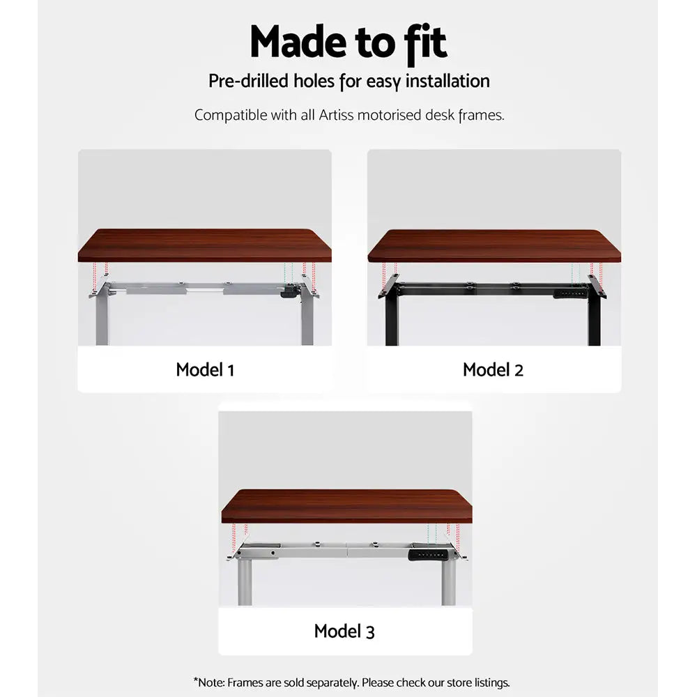 Artiss Standing Desk Top Walnut 140CM - Furniture > Office