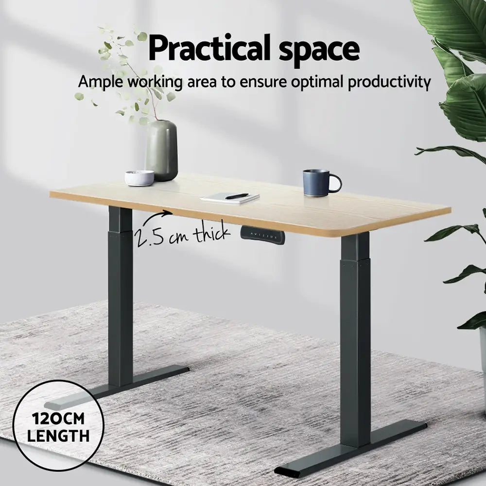 Artiss Standing Desk Top White Oak 120CM - Furniture > Office