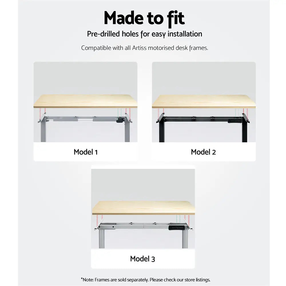 Artiss Standing Desk Top White Oak 120CM - Furniture > Office