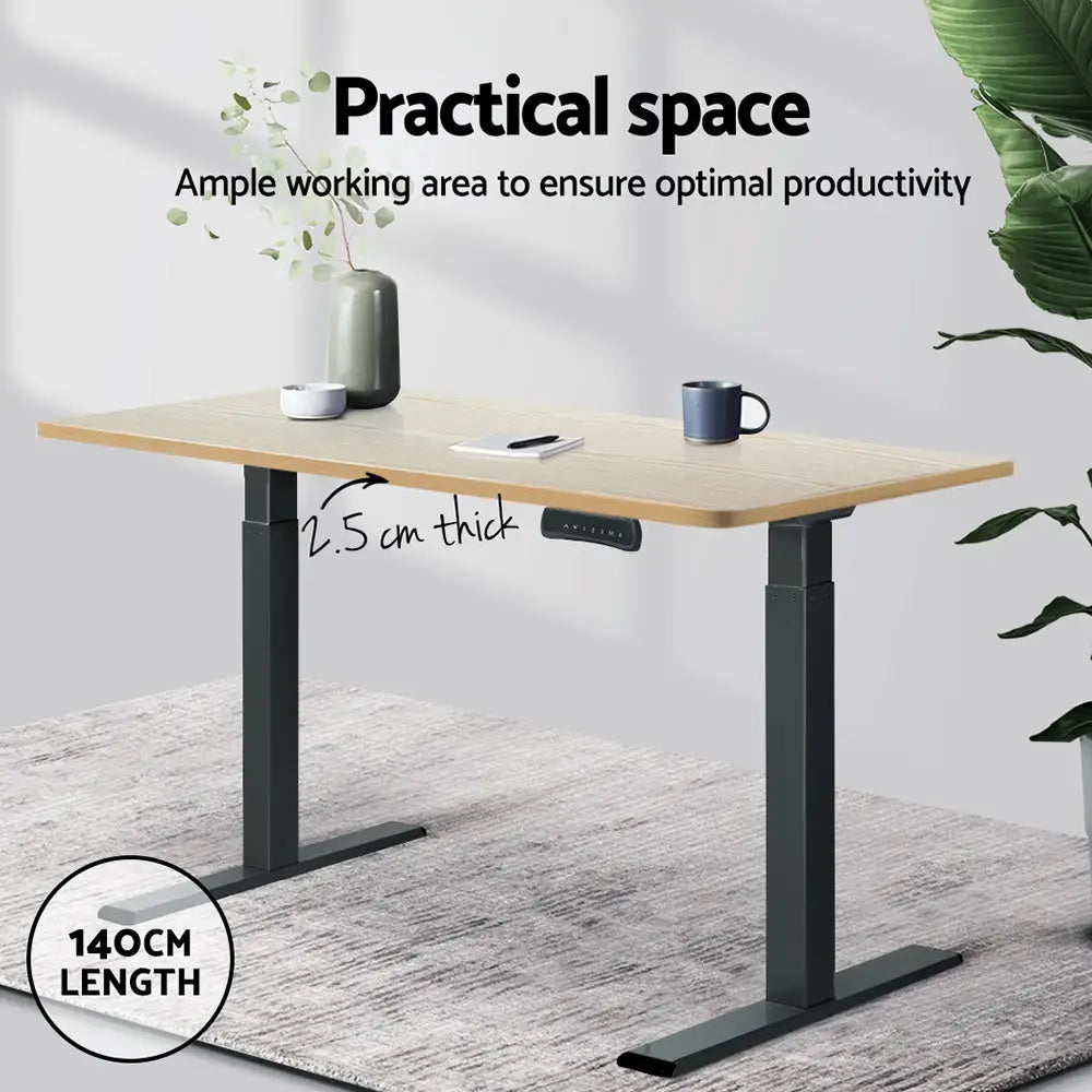 Artiss Standing Desk Top White Oak 140CM - Furniture > Office