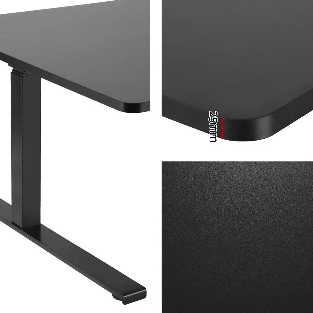 Artiss Standing Desks L-shape Motorised 160CM Black - Furniture > Office > Desks