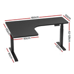 Artiss Standing Desks L-shape Motorised 160CM Black - Furniture > Office > Desks