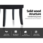 Artiss Stool Velvet Black Abella - Furniture > Dining
