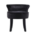 Artiss Stool Velvet Black Abella - Furniture > Dining