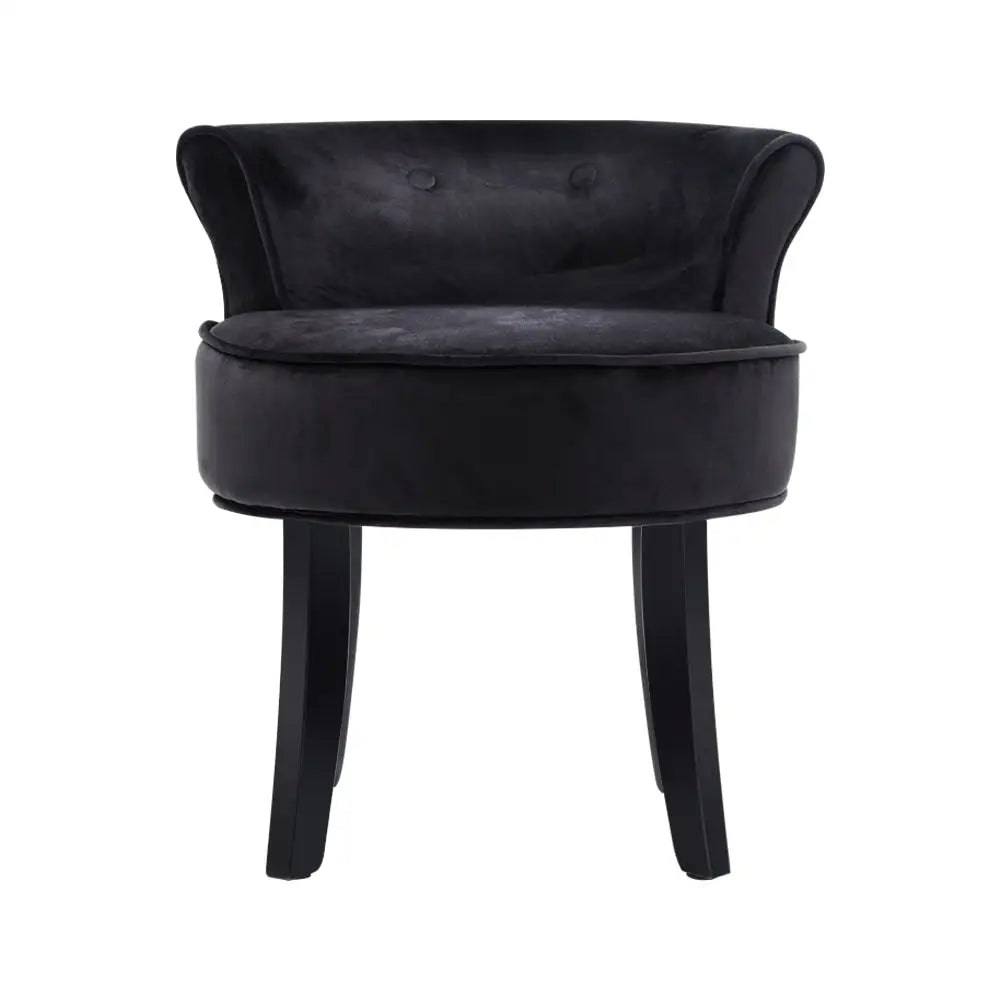 Artiss Stool Velvet Black Abella - Furniture > Dining