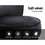 Artiss Stool Velvet Black Abella - Furniture > Dining