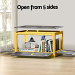 Artiss Storage Foldable Stackable Large 5 Sides Open Transparent 115L - Home & Garden > Storage