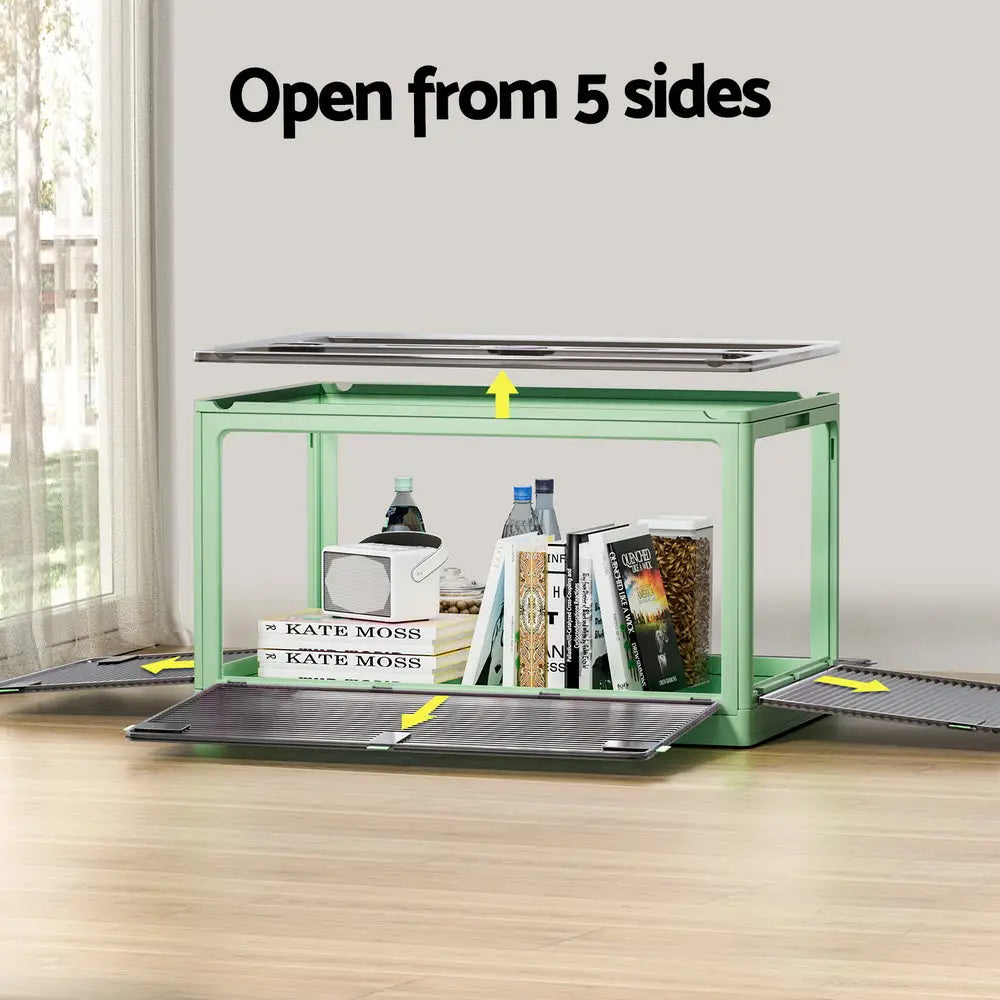 Artiss Storage Foldable Stackable Large 5 Sides Open Transparent 140L - Home & Garden > Storage