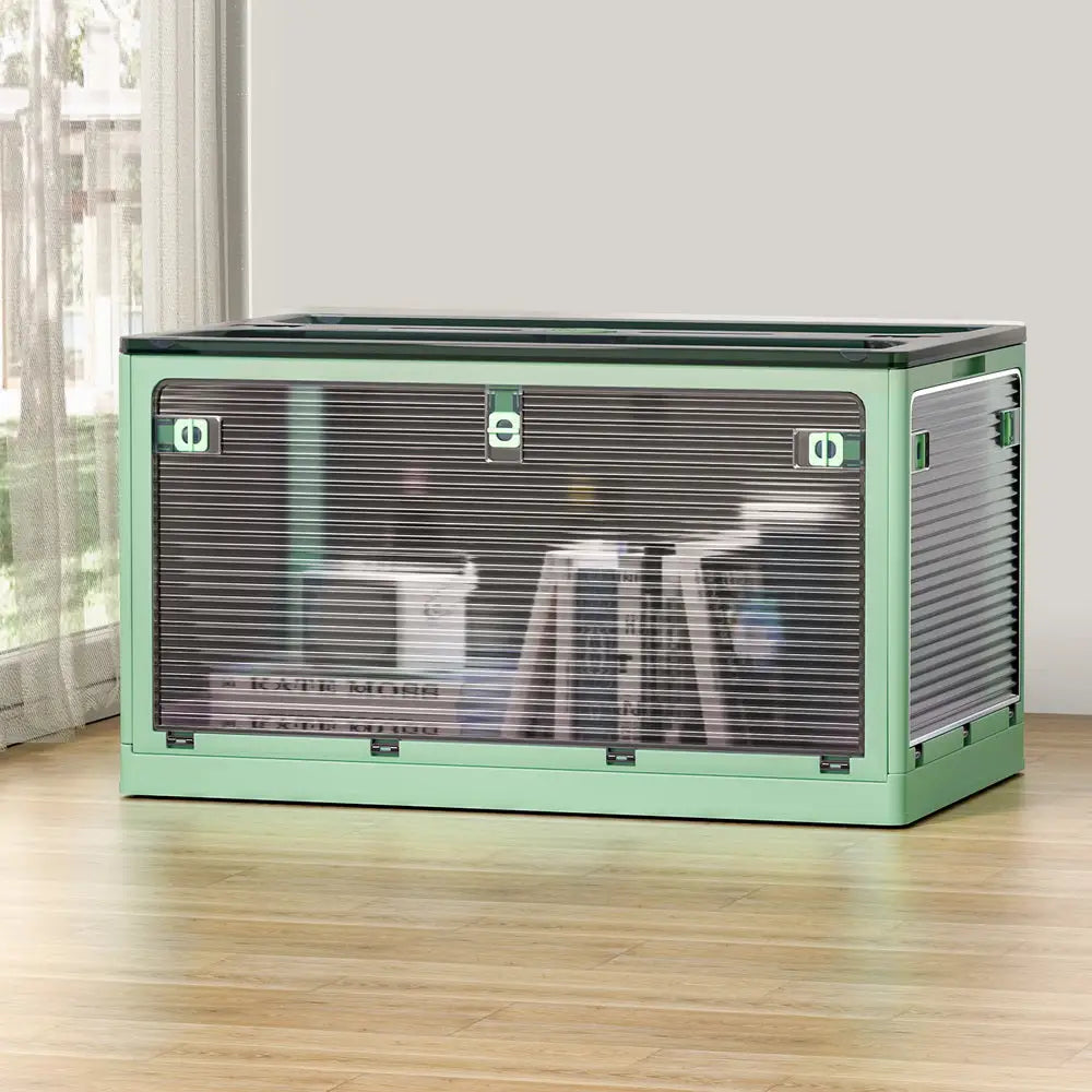 Artiss Storage Foldable Stackable Large 5 Sides Open Transparent 140L - Home & Garden > Storage