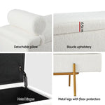 Artiss Storage Ottoman Bed 140cm Pillow Boucle Fabric - Furniture > Living Room > Ottomans & Footstools