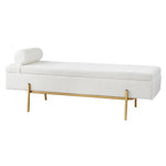 Artiss Storage Ottoman Bed 140cm Pillow Boucle Fabric - Furniture > Living Room > Ottomans & Footstools