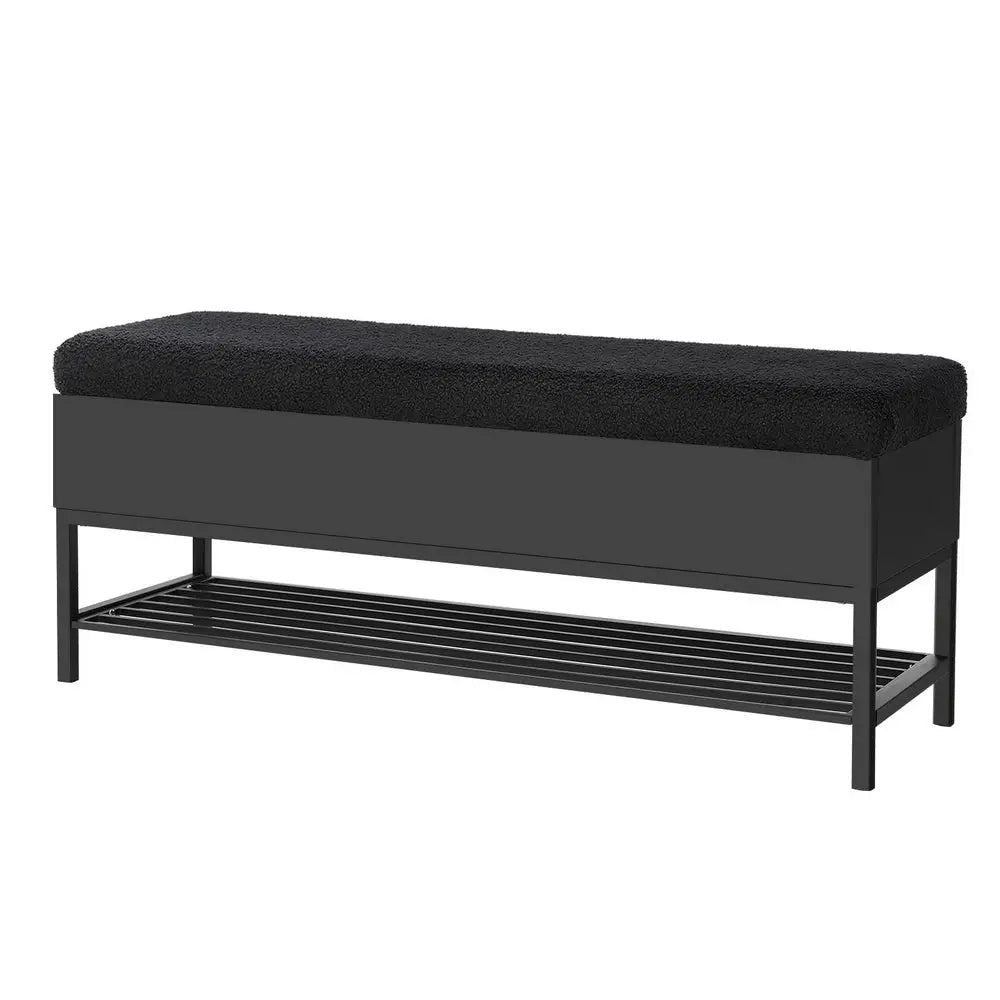 Artiss Storage Ottoman Blanket Box 110cm Boucle Shelf - Furniture > Living Room > Ottomans & Footstools
