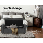 Artiss Storage Ottoman Blanket Box 125cm Arm Linen Grey - Furniture > Living Room > Ottomans & Footstools