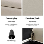 Artiss Storage Ottoman Blanket Box 125cm Arm Linen Taupe - Furniture > Living Room