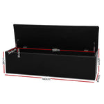 Artiss Storage Ottoman Blanket Box 140cm Leather Black - Home & Garden > Storage