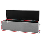 Artiss Storage Ottoman Blanket Box 140cm Linen Grey - Furniture > Living Room > Ottomans & Footstools