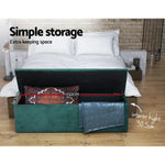 Artiss Storage Ottoman Blanket Box 140cm Velvet Green - Furniture > Living Room > Ottomans & Footstools