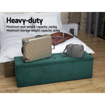 Artiss Storage Ottoman Blanket Box 140cm Velvet Green - Furniture > Living Room > Ottomans & Footstools