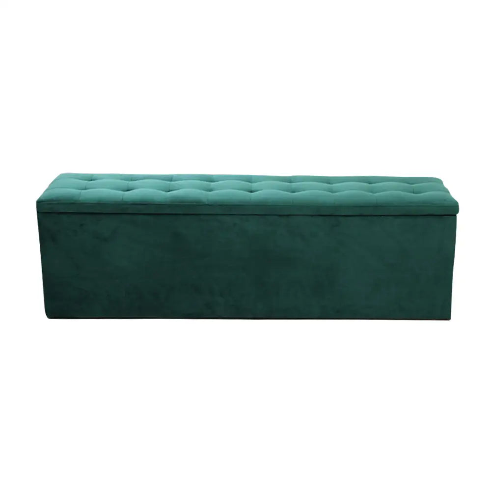 Artiss Storage Ottoman Blanket Box 140cm Velvet Green - Furniture > Living Room > Ottomans & Footstools