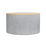 Artiss Storage Ottoman Blanket Box 60cm Linen Round Grey - Furniture > Living Room > Ottomans & Footstools