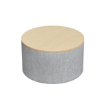 Artiss Storage Ottoman Blanket Box 60cm Linen Round Grey - Furniture > Living Room > Ottomans & Footstools