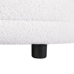 Artiss Storage Ottoman Blanket Box 87cm Boucle Fabric Oval - Furniture > Living Room > Ottomans & Footstools