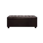 Artiss Storage Ottoman Blanket Box 97cm Leather Brown - Furniture > Living Room