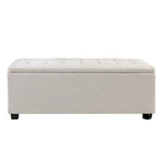 Artiss Storage Ottoman Blanket Box 97cm Linen Beige - Furniture > Bedroom