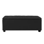 Artiss Storage Ottoman Blanket Box 97cm Linen Black - Furniture > Living Room