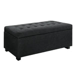 Artiss Storage Ottoman Blanket Box 97cm Linen Charcoal - Furniture > Bedroom