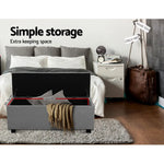 Artiss Storage Ottoman Blanket Box 97cm Linen Light Grey - Furniture > Bedroom