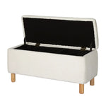 Artiss Storage Ottoman Blanket Box 99cm Teddy Fabric White - Furniture > Living Room > Ottomans & Footstools