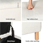 Artiss Storage Ottoman Blanket Box 99cm Teddy Fabric White - Furniture > Living Room > Ottomans & Footstools