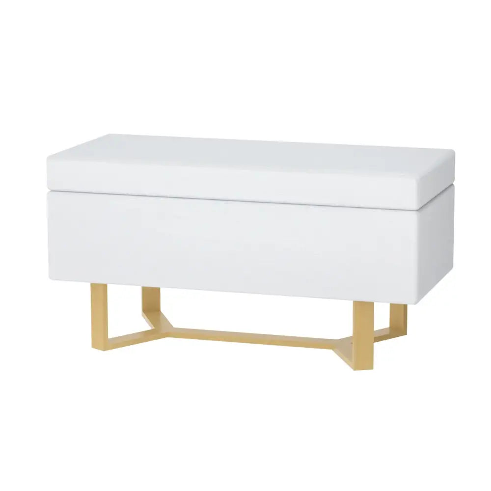 Artiss Storage Ottoman Blanket Box Criss-cross Linen White - Furniture > Living Room > Ottomans & Footstools