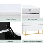Artiss Storage Ottoman Blanket Box Criss-cross Linen White - Furniture > Living Room > Ottomans & Footstools