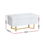 Artiss Storage Ottoman Blanket Box Criss-cross Linen White - Furniture > Living Room > Ottomans & Footstools