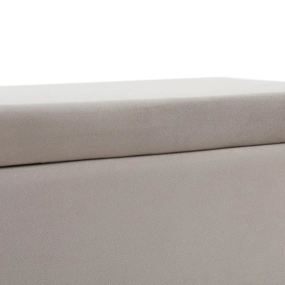 Artiss Storage Ottoman Blanket Box Table 97cm Velvet Taupe - Outdoor Recreation > Camping > Caravan Accessories