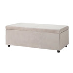 Artiss Storage Ottoman Blanket Box Table 97cm Velvet Taupe - Outdoor Recreation > Camping > Caravan Accessories