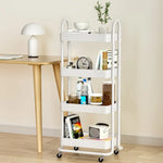 Artiss Storage Trolley Kitchen Cart 4 Tiers White - Furniture > Dining