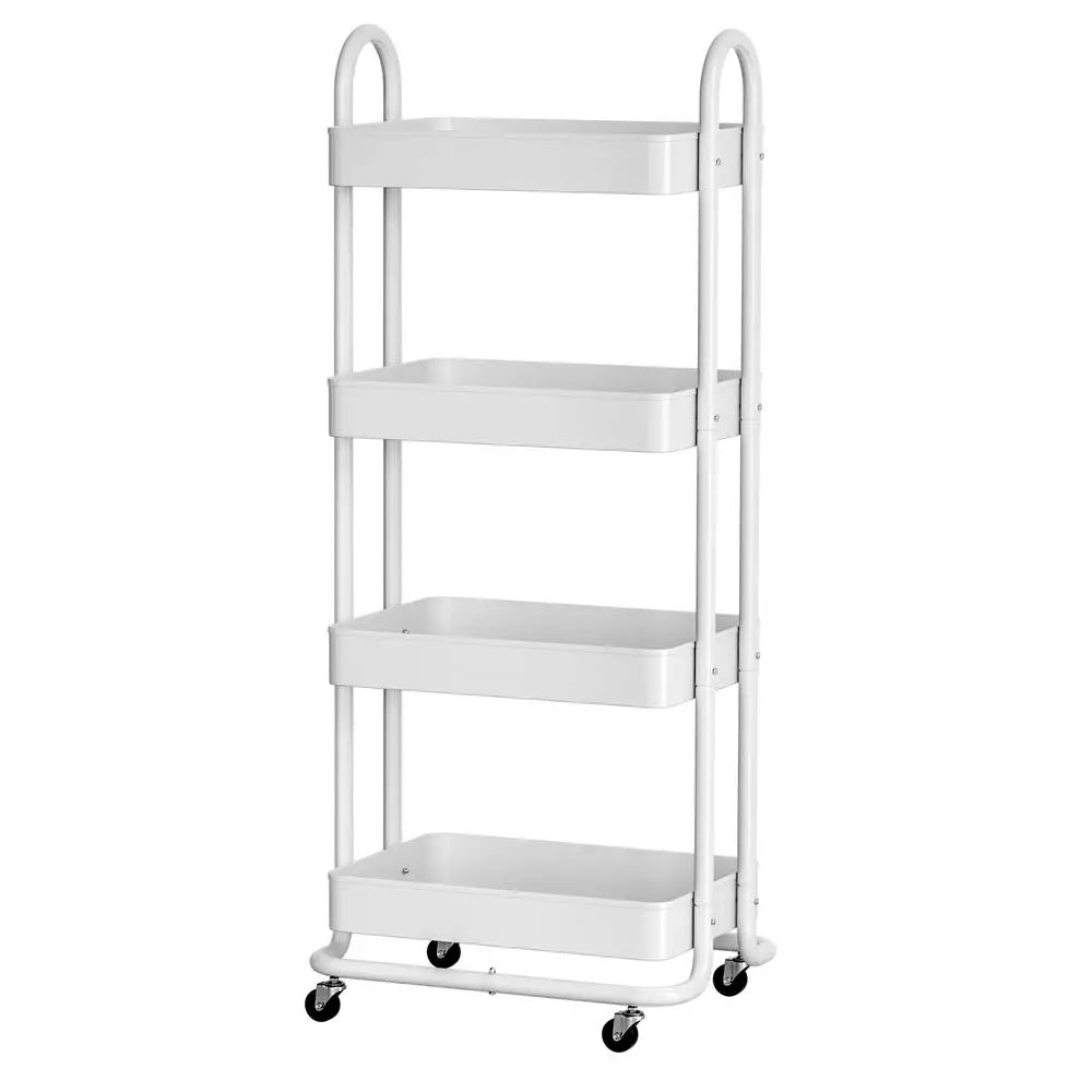 Artiss Storage Trolley Kitchen Cart 4 Tiers White - Furniture > Dining