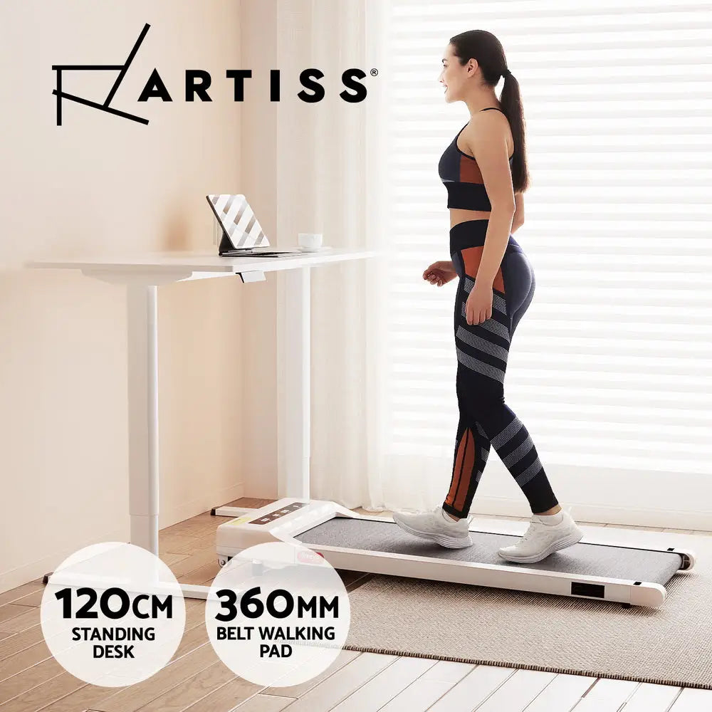 Artiss Treadmill with 120cm Automatic Standing Desk Electric Walking Pad - Furniture > Office > Desks