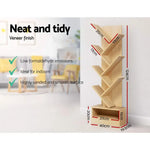 Artiss Tree Bookshelf 7 Tiers - ECHO Oak - Furniture > Living Room > Bookcases & Shelves