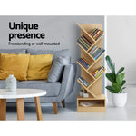 Artiss Tree Bookshelf 7 Tiers - ECHO Oak - Furniture > Living Room > Bookcases & Shelves