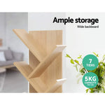 Artiss Tree Bookshelf 7 Tiers - ECHO Oak - Furniture > Living Room > Bookcases & Shelves